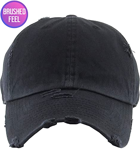 KBETHOS Vintage Washed Distressed Cotton Dad Hat Baseball Cap Adjustable Polo Trucker Unisex Style Headwear