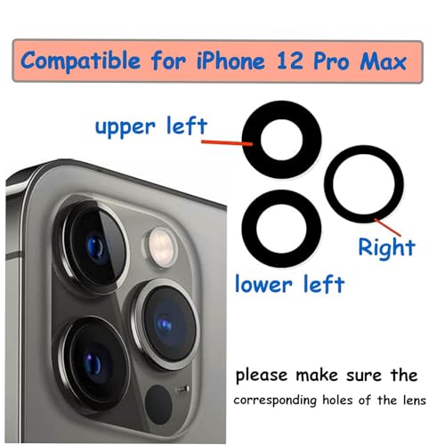 Lentes de cristal para cámara trasera iPhone 12 Pro Max zafiro repuesto 2