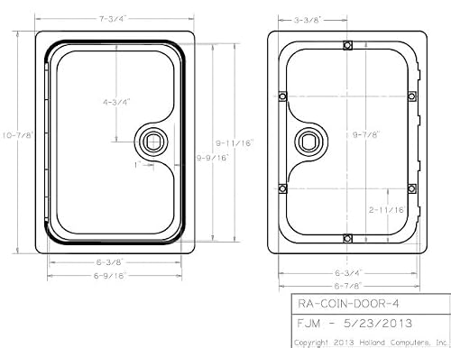 Arcade Game Cash Access Coin Door Blank, Jamma, MAME, Pinball Systems with Hardware
