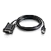 C2G USB Adapter, USB to DB9 Adapter Cable, Black, 5 Feet (1.52 Meters), Cables to Go 26887