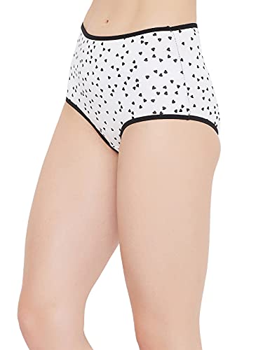 Image of Clovia Women's Cotton High Waist Heart Print Hipster Panty