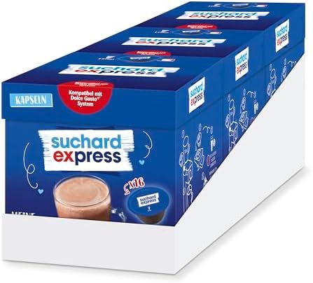Suchard Express Kakao Kapseln für Dolce Gusto, 48 Kapseln | kompatibel mit Nescafé Dolce Gusto Maschinen | leckere Trinkschokolade