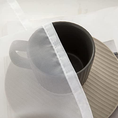 MIULEE Vorhänge Gardinen, Stangendurchzug Weiß, 4er Set 280x140cm aus Voile – Ansicht 6