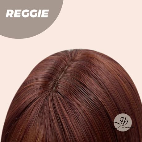 Miniatura 6 de REGGIE - Peluca de color rojo oscuro con flequillo completo, lacio, natural, sin pegamento, pelucas rectas para mujeres, pelucas sintéticas