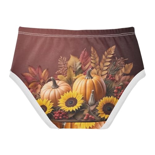 Warm Autumn Sunflowers Toddler Girls Underwear 2t Cotton Girl Panties Cute Cartoon Undies Kids Briefs2