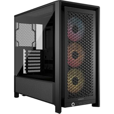 CORSAIR FRAME 4000D RS ARGB Modular Mid-Tower ATX PC Case &ndash; High Airflow, 3x Pre-Installed RS ARGB Fans, InfiniRail&trade; Fan Mounting System, ASUS BTF, MSI Project Zero, Gigabyte Project Stealth &ndash; Black