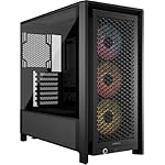 CORSAIR 4000D RS ARGB Frame Modular Mid-Tower ATX PC Case, High Airflow, 3X Pre-Installed RS Fans, InfiniRail™ Mounting System, ASUS BTF, MSI Zero, Gigabyte Stealth, Black
