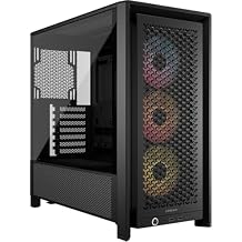 CORSAIR 4000D RS ARGB Frame Modular Mid-Tower ATX PC Case, High Airflow, 3X Pre-Installed RS Fans, InfiniRailTM Mounting System, ASUS BTF, MSI Zero, Gigabyte Stealth, Black