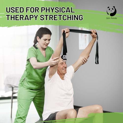 Slim Panda Yoga Strap for Stretching, (10+ Colors,6 Feet/8 Feet) Yoga Bands with Adjustable D-Ring Buckle, Cotton Yoga Belt for Fitness, Yoga, Pilates, Physical Therapy, Improve Flexibility