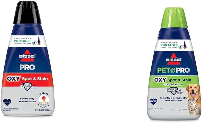 Bundle of Bissell Professional Spot and Stain + Oxy Portable Machine Formula, 32 oz, Single, 32 Fl Oz + Bissell PET PRO OXY Spot & Stain Formula for Portable Carpet Cleaners, 32 oz., 2034