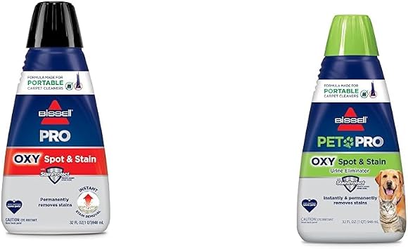 Bundle of Bissell Professional Spot and Stain + Oxy Portable Machine Formula, 32 oz, Single, 32 Fl Oz + Bissell PET PRO OXY Spot & Stain Formula for Portable Carpet Cleaners, 32 oz., 2034