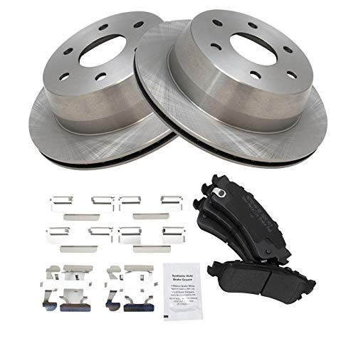 Image of TRQ Rear Brake Pad & Rotor Set Semi Metallic Vented Rotors | For 1999-2007 Chevrolet Silverado 1500 2000-2001 Tahoe 2003-2005 Astro 1999-2007 GMC Sierra 1500 2000-2001 Yukon