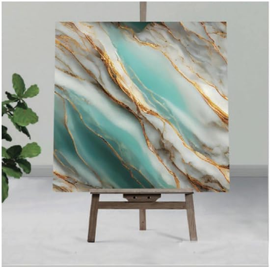 Image of INFINITY DECOR Marble UV Panels, Blue Stone Effect, Self-Adhesive Wall Tile (60 cm x 60 cm), Marble Look (Pack of 25)