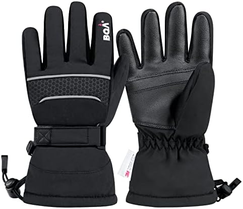 BQA Kids Ski Gloves Waterproof Winter Cold Weather Snowboard Snow Warm Gloves for Boys & Girls