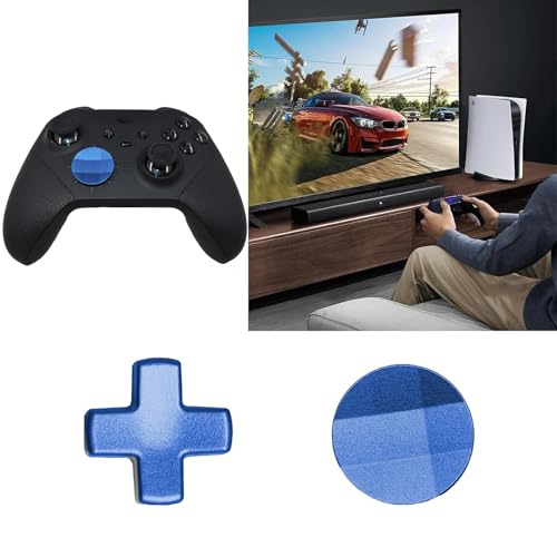 Image of 2Pcs Elite 2 D-pads Replacements for Xbox Elite Series 2 Controller, Magnetic D-pads Replacement Parts for Xbox One Elite Series 2 /Series 2 Core /Series 1 Controller, Metallic Cross-shaped D-pad(Blue)