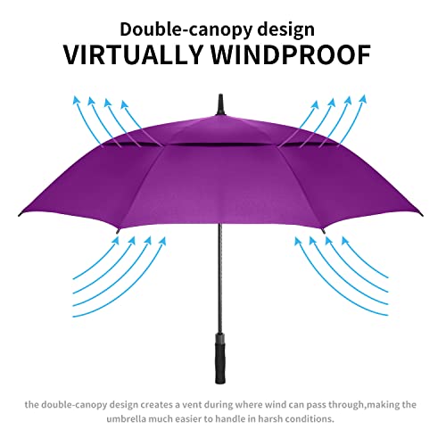 Image of MRTLLOA Automatic Open Golf Umbrella, 62 /68 Inch Extra-Large Oversized Double Canopy Vented Windproof Waterproof Stick Rain Golf Umbrellas for Men and Women