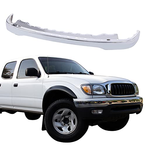 CarPartsDepot Front Bumper Face Bar New Chrome Bumper Cover Comaptible With 2001-2004 Toyota Tacoma Pickup Truck TO1002174 52101AD030