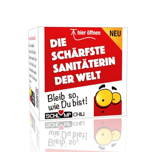 Schlump-Chili Die schärfste Sanitäterin der Welt - Ein witziges Geschenk Set für Rettungskräfte, Ersthelferin, Sanis, Rettungsassistentin im Einsatz im Krankenwagen oder Krankentransport