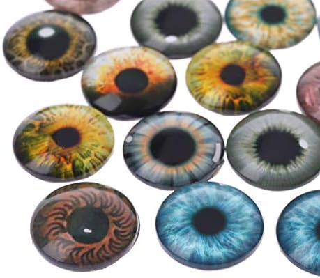 ZOOMY 20Pieces Animal DIY Crafts Eyeballs Glass Doll EyesFor Dinosaur Eye Accessories Jewelry Making Handmade Color Randomly - 12mm