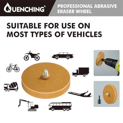 QUENCHING Solid Decal Remover, Eraser Wheel, Remove Car Decal, Vinyl and Stickers Remover, Adhesive Remover, Rubber Wheel for Drill, Emblem, Sticker Glue Remover