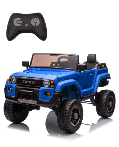 ACONEE Kids Ride on Tractor with Remote Control, 12V Battery Powered Electric Tractor and 35W Dual Motors for Kids Bluetooth Music/USB, 3-Gear-Shift, Safety Belt, 7-LED Lights, Dark Blue