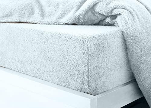 Luxury Teddy Fleece Fitted Sheet Ultra Soft & Cosy Winter Bedding Single, Double, King & Super King (Duck Egg King)