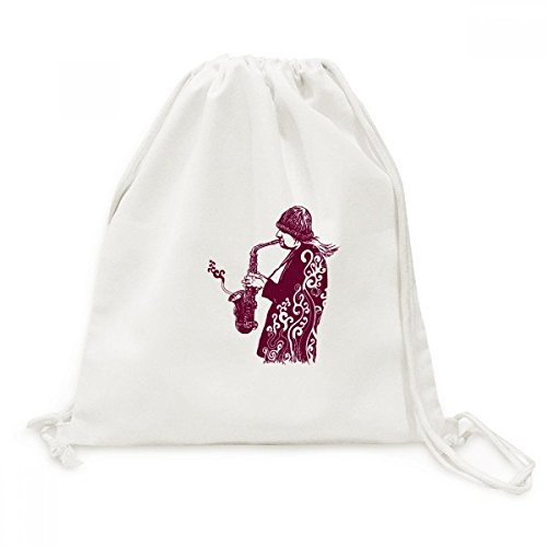 Sac cordon toile robuste pour transporter vos affaires sans effort avec style sax jazz