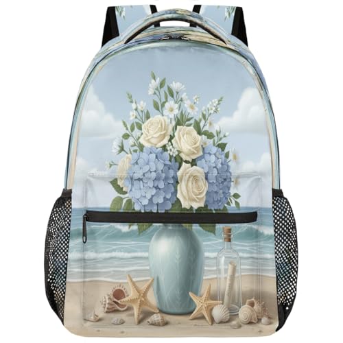 Mochila escolar para laptop 15.6 mochila de viaje ligera flores