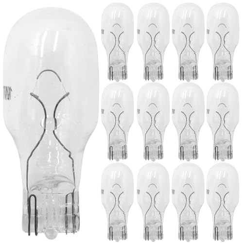 QYKAVM 12-Pack 12 Volt 7 Watt Low Voltage T5 Landscape Light Bulbs for Malibu Lights Landscape, Appliance, RV, Outdoor,Lamp -2800K Warm White,CRI 85 (Clear)