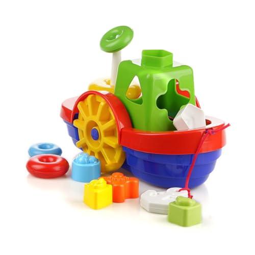 Brinquedo Educativo Barco Didático com Blocos e Ancho, Merco Toys, Multicor