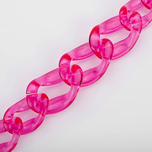 Wiwpar W-NECKLACE-230209-0 Punk Acrylic Collar Choker Necklace Boho Statement Chunky Large Acrylic Chain Link Choker Necklace Fashion Halloween Christmas Costume Jewelry Gift thumb #5