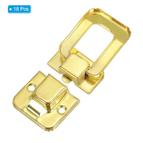 Image of PATIKIL Toggle Catch Lock 1.6 inch x 1.1 inch, 18 Pack Metal Buckle Hasp Lock Latch Clasp for Jewelry Box Wooden Case Decoration, Gold