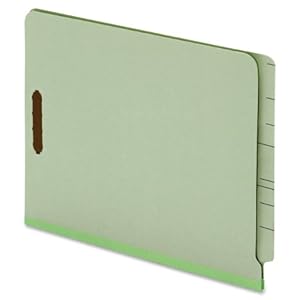 Globe-Weis End Tab Pressboard Folders with Fasteners, 2-Inch Expansion, 2-Inch Fasteners, Legal Size, Green, 25 Folders…