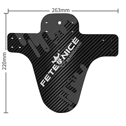 FETESNICE 3D Carbon Fibre MTB Mudguard Set - Thickened 0.8mm PP, Front & Rear Bike Fender Kit for Mountain Bikes (20-29”) - Image 3