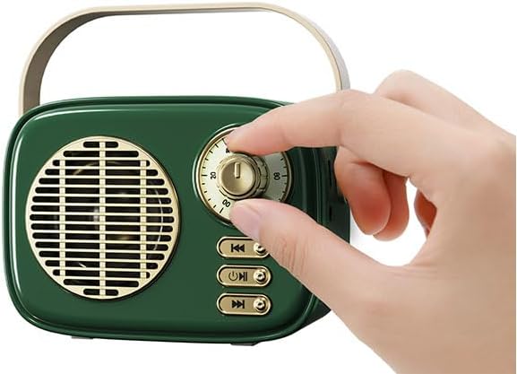 Retro Bluetooth Speaker, Vintage Decor, Gifts for Women Men Teen Girls,Portable Wireless Bluetooth Speaker, Cute Aesthetic Style for Office Kitchen Desk Bedroom Outdoor Support USB/TF Card/AUX (Green) - Image 6