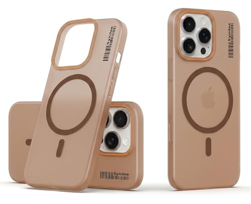 DL3 Mobilak Case Back Cover for iPhone 16 Pro Max 6.9-inch, Sleek Frosted Translucent Back Only Compatible with Wireless Magnetic Accessories | Anti-Scratch Shockproof Phone Case (Brown)