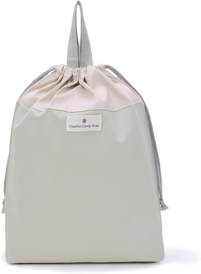 Colorful Candy Style N3388600-NVL2606 Drawstring Bag, Large, Gymnastics Clothing Bag, Dull Plain, Dull Mint Green, Name Sticker, Gymnastics Clothes, Elementary School, Large Size, Changing Bag for