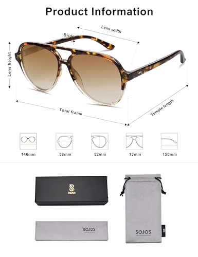 Image of SOJOS Classic Polarized Aviator Sunglasses for Women Men, Retro Trendy Aviators Shades SJ2201