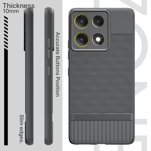 Image of Pikkme Back Cover for Motorola Moto G86 Power 5G Camera Protection 3D Hexa Cube Design Silicone Protective Bumper Case (Grey)