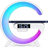 Bluetooth Speaker, Portable Wireless Speaker with Wireless Phone Charger, LED Table Lamp for Bedroom Rechargeable Bluetooth Speakers Table Lamp for Living Room Atmosphere Decor, Mood Lighting/Gifts