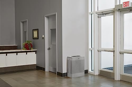 Image of Rubbermaid Commercial Products Silhouette Large Rectangle Trash Can, 22.5 Gal, Black, Indoor for Offices /Hotel Lobbies /Front Desk
