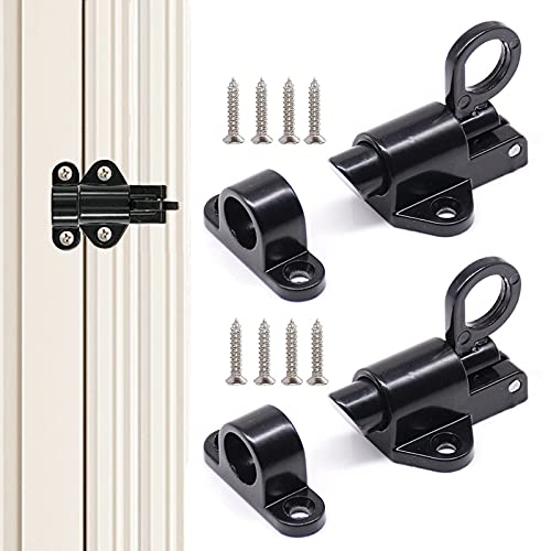 2 PCS Automatique Verrou Porte Ressort Verrou de Porte Avec 8 Vis Loquet à Ressort de Porte Automatique Alliage D'Aluminium Boulon Ressort Adapté aux Portes et Fenêtres Penderies Cour Porte Exterieur