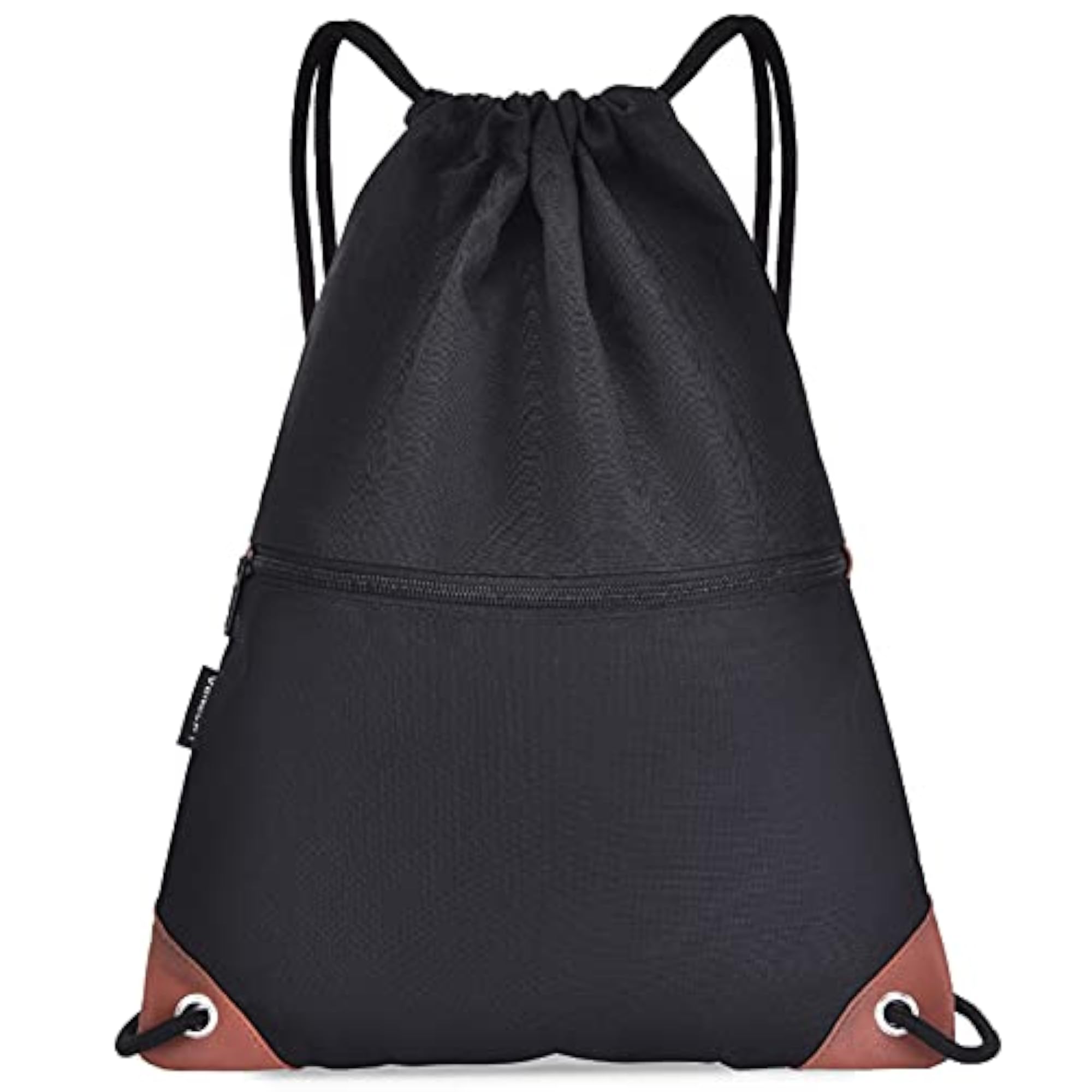 Water-Resistant Drawstring Gym Sack with Zipper Pockets