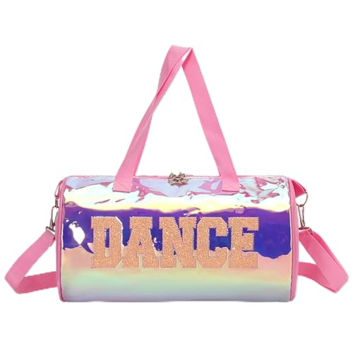 Cute Dance Ballet Bag Large Capacity Fashion Tote Bag Waterproof Travel Bag Yoga Bag Dance Duffle Bag, Ballet Bags for Girls (Pink)