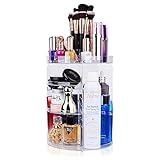 Rotating Makeup Organizer,chfine Large Capacity Detachable Cosmetics Organizer with 4 Layers，360 Degree Spinning Makeup Organizer for Skin Care Products Makeup Sets（Crystal Clear）
