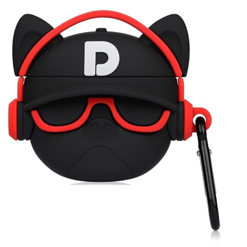 Image of Dezet Cute Soft Silicone Pouh Case for Airpods Pro GEN-2 (2022) � 3D Cartoon Animal Character Cover with Keychain Ring, Shockproof & Dustproof Protective Case for Kids & Girls (Hip HOP RED)