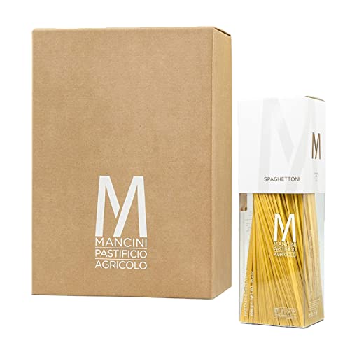 Mancini Pastificio Agricolo - Confezioni Storiche - Spaghettoni - Cartone 6 Confezioni da 1 Kg