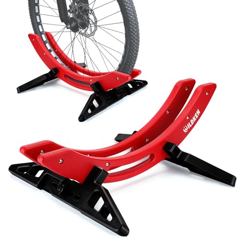 WILDKEN Bike Stand Bike Stand Floor for Home/Garage Adjustable Bicycle Stand Bike Parking Rack Fit Road Bike Mountain Bike MTB BMX Commuter Bike Kids Bike Scooter (Red)