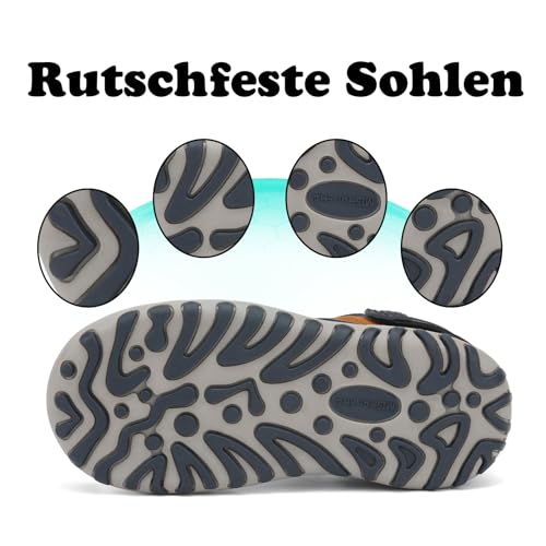 Mishansha Geschlossene Jungen Sandalen Kinder Trekking Wandern Sommer Atmungsaktiv Outdoorschuhe Braun Gr.28