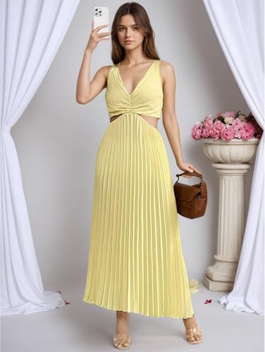 V Neck Pleated Satin Bridesmaid Dresses for Wedding Corset A Line Long Formal Dress JQGB0012